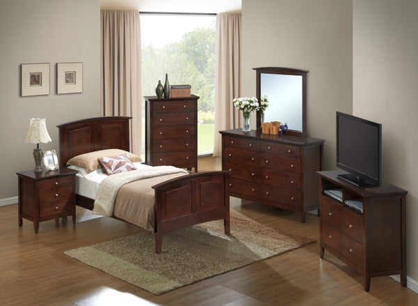 English Elm Hammond Queen Bed with Arch Top Panel, Modern Farmhouse Design, Real Wood Veneer, Foundation Needed Cappuccino 5 L x 80 W x 8 H B078S00418