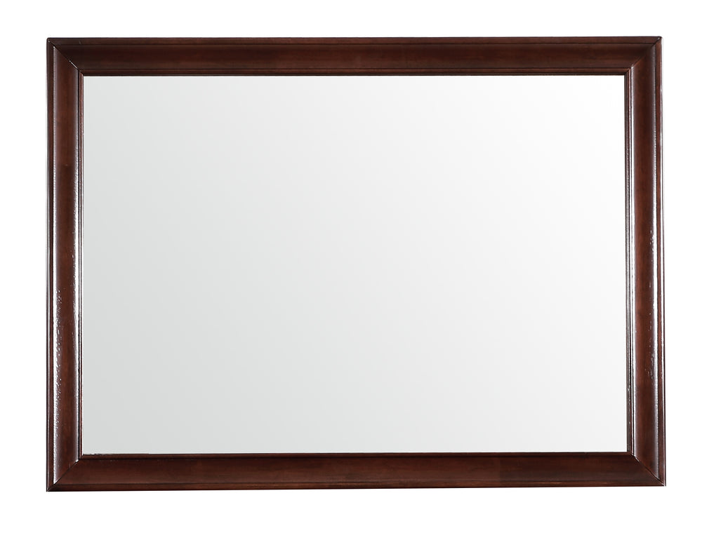 English Elm LaVita Cappuccino Wall Mirror 33x45 in — Solid Wood Veneer Frame, Low Distortion Glass, Modern Elegance B078118434