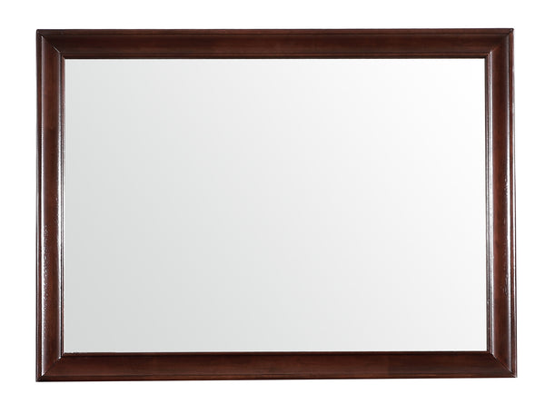 English Elm LaVita Cappuccino Wall Mirror 33x45 in — Solid Wood Veneer Frame, Low Distortion Glass, Modern Elegance B078118434