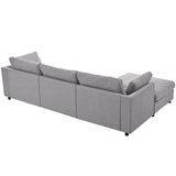 English Elm Upholstery Convertible Sectional Sofa, L Shaped Couch With Reversible Chaise