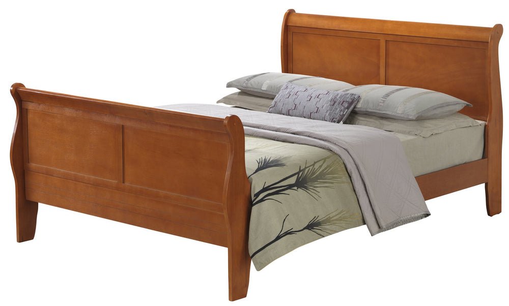 English Elm Louis Phillipe G3160A-Qb Queen Sleigh Bed In Elegant Oak Finish – Timeless Charm With Durability B078S00360