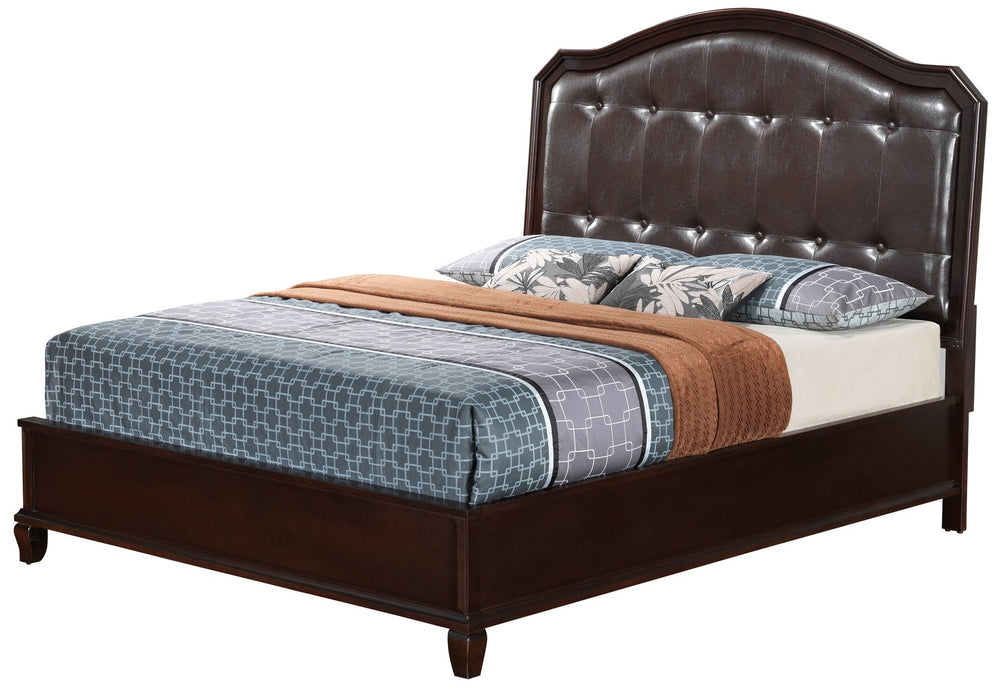 English Elm Triton Full Bed Cappuccino – Durable Particle Board, Transitional Style, 57"H x 59"W x 82"D Comfort B078S00518