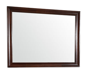 English Elm LaVita Cappuccino Wall Mirror 33x45 in — Solid Wood Veneer Frame, Low Distortion Glass, Modern Elegance B078118434