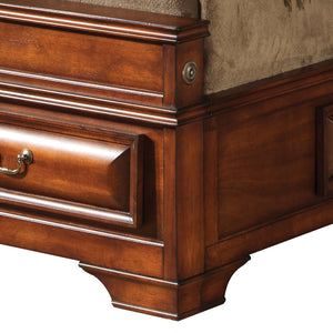 English Elm Charming Queen Bed Frame with Crisp Finish, 50"H x 68"W x 83"D, Sturdy Particleboard Construction Oak 15 L x 22 W x 32 H B078S00489