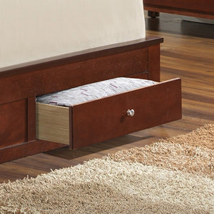 English Elm Transitional Cherry Full Storage Bed - Stylish Space-Saving Design With Under-Bed Storage For Clutter-Free Living B078S00233-GIGA