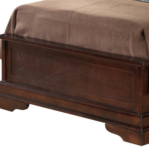 English Elm Louis Phillipe Sleigh-Style Twin Bed In Warm Cappuccino - Elegant Wood Veneer Design For Any Room B078S00333