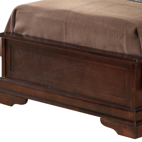 English Elm Louis Phillipe Sleigh-Style Twin Bed In Warm Cappuccino - Elegant Wood Veneer Design For Any Room B078S00333