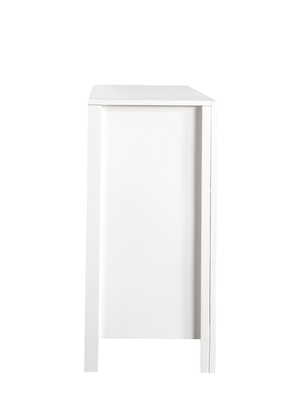 English Elm Elegant White Transitional Dresser - 58"W Bright White 5-Drawer Particle Board, No Assembly, Durable Finish B078118343