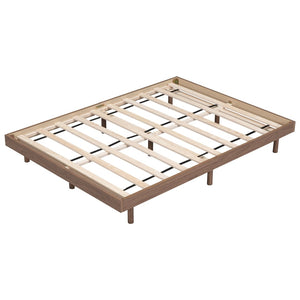 English Elm Modern Floating Twin Platform Bed Rubberwood Legs Low Profile Minimalist Frame Walnut W697123293