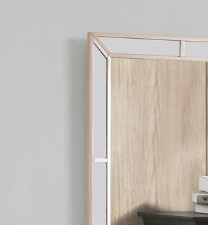 English Elm Elegant Pearl Wall Mirror Off White 33x43" Sleek Contemporary Particle Board Finish Brightens Rooms B078118427