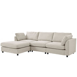 English Elm Upholstery Convertible Sectional Sofa, L Shaped Couch With Reversible Chaise