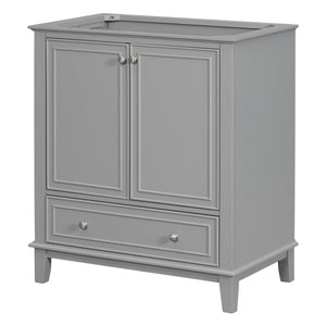 English Elm 30" Bathroom Vanity Base Only Modern Freestanding Cabinet with Doors Drawer Solid Wood MDF Frame, Paint Finish Grey WF306250AAE