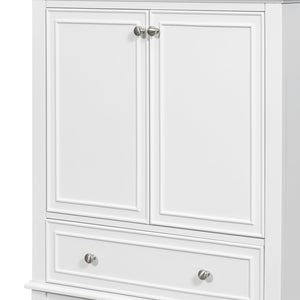 English Elm 30" Bathroom Vanity Base Only Modern Freestanding Cabinet with Doors Drawer Solid Wood MDF Frame, Paint Finish White WF306250AAK