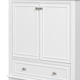 English Elm 30" Bathroom Vanity Without Sink, Base Only, Multi-Functional Bathroom Cabinet With Doors and Drawer, Solid Frame and Mdf Board, White