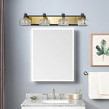 English Elm Led 4-Light Modern Crystal Bathroom Vanity Light Over Mirror Bath Wall Lighting Fixtures