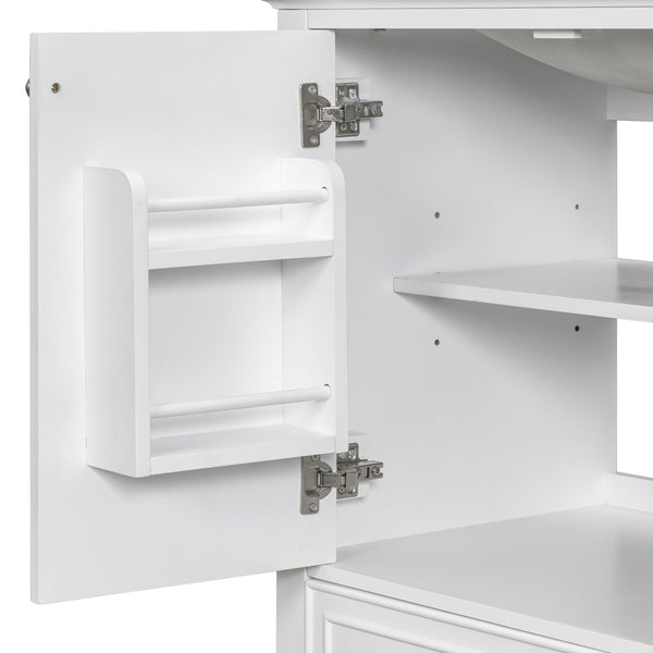 English Elm 30" Bathroom Vanity Base Only Modern Freestanding Cabinet with Doors Drawer Solid Wood MDF Frame, Paint Finish White WF306250AAK