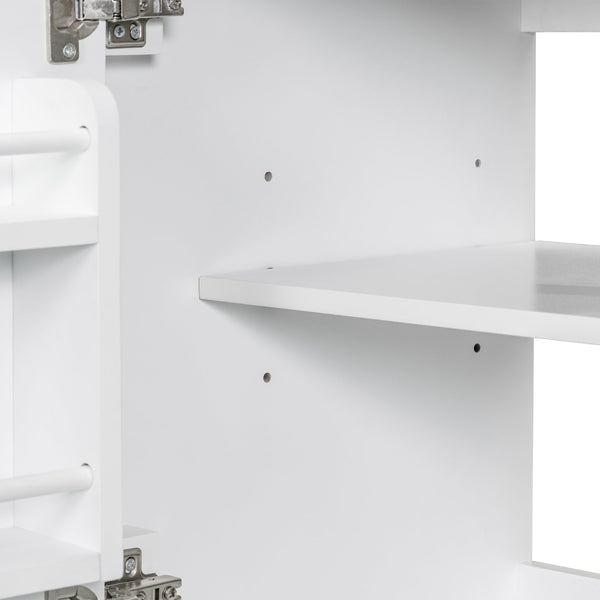 English Elm 30" Bathroom Vanity Base Only Modern Freestanding Cabinet with Doors Drawer Solid Wood MDF Frame, Paint Finish White WF306250AAK