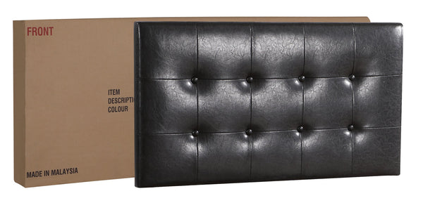 English Elm Stylish Tufted Headboard Queen Bed with Adjustable Height, Sturdy Slats & One-Box Easy Delivery Black 5.5 L x 44 W x 25 H B078112147