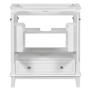 English Elm 30" Bathroom Vanity Base Only Modern Freestanding Cabinet with Doors Drawer Solid Wood MDF Frame, Paint Finish White WF306250AAK