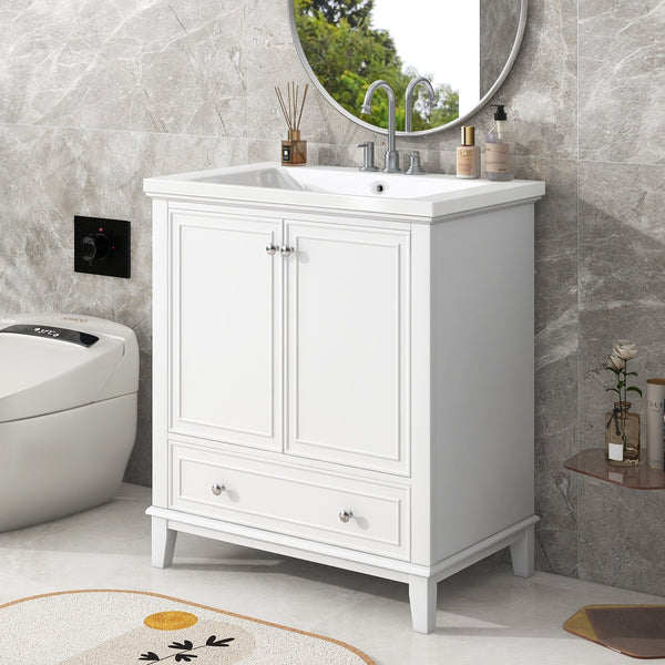 English Elm 30" Bathroom Vanity With Sink Combo – Modern Design, Ample Storage, Durable Materials & Easy Assembly SY999606AAK-6