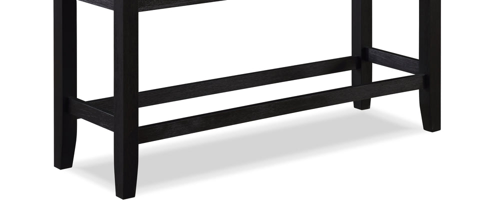 English Elm 1pc Charcoal Gray Counter Height Dining Bench 48" x16" Transitional Solid Wood Frame Upholstered Seatback B011138339