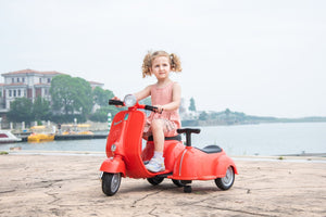 English Elm 6v Licensed Vespa Kids Ride on Scooter with Sidecar Key Start and Headlights B117135091