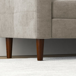 English Elm Convertible Convertible sofa with USB port, cup holder, storage ottoman and durable metal frame for compact spaces Beige W2012126501