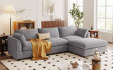 English Elm Upholstery Convertible Sectional Sofa, L Shaped Couch With Reversible Chaise