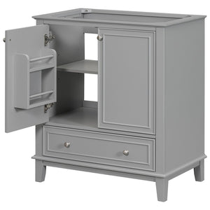 English Elm 30" Bathroom Vanity Base Only Modern Freestanding Cabinet with Doors Drawer Solid Wood MDF Frame, Paint Finish Grey WF306250AAE
