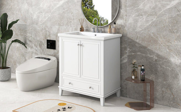 English Elm 30" Bathroom Vanity With Sink Combo – Modern Design, Ample Storage, Durable Materials & Easy Assembly SY999606AAK-6