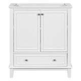 English Elm 30" Bathroom Vanity Without Sink, Base Only, Multi-Functional Bathroom Cabinet With Doors and Drawer, Solid Frame and Mdf Board, White