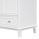 English Elm 30" Bathroom Vanity Without Sink, Base Only, Multi-Functional Bathroom Cabinet With Doors and Drawer, Solid Frame and Mdf Board, White