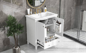 English Elm 30" Bathroom Vanity With Sink Combo – Modern Design, Ample Storage, Durable Materials & Easy Assembly SY999606AAK-6