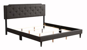 English Elm Stylish Tufted Headboard Queen Bed with Adjustable Height, Sturdy Slats & One-Box Easy Delivery Black 5.5 L x 22.5 W x 59.5 H B078112112