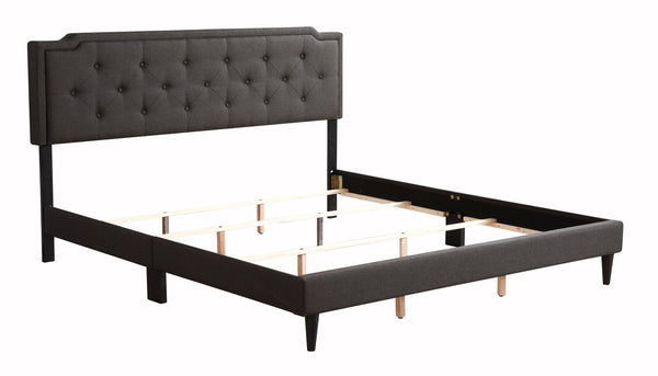 English Elm Stylish Tufted Headboard Queen Bed with Adjustable Height, Sturdy Slats & One-Box Easy Delivery Black 5.5 L x 22.5 W x 59.5 H B078112112