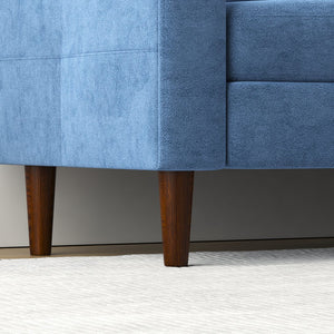 English Elm Convertible Convertible sofa with USB port, cup holder, storage ottoman and durable metal frame for compact spaces Navy Blue W2012126503