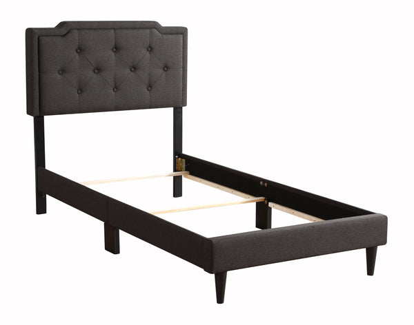 English Elm Stylish Tufted Headboard Queen Bed with Adjustable Height, Sturdy Slats & One-Box Easy Delivery Black 5.5 L x 22.5 W x 45 H B078112115