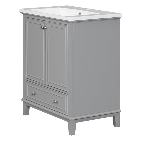 English Elm 30" Bathroom Vanity With Durable Sink Combo, Stylish Grey Cabinet, Functional Storage & Adjustable Shelf SY999606AAE