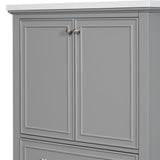 English Elm 30" Bathroom Vanity Without Sink, Base Only, Multi-Functional Bathroom Cabinet With Doors and Drawer, Solid Frame and Mdf Board, Grey