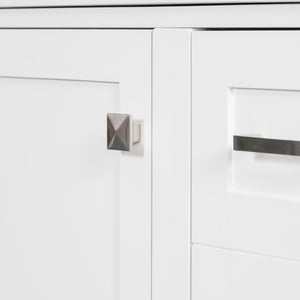 English Elm 30" Modern Bathroom Vanity with Solid Wood Frame, Ceramic Sink, Gold Handles & Soft-Close Storage White WF321698AAK