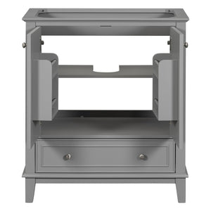 English Elm 30" Bathroom Vanity Base Only Modern Freestanding Cabinet with Doors Drawer Solid Wood MDF Frame, Paint Finish Grey WF306250AAE