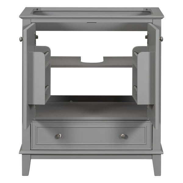 English Elm 30" Bathroom Vanity Base Only Modern Freestanding Cabinet with Doors Drawer Solid Wood MDF Frame, Paint Finish Grey WF306250AAE
