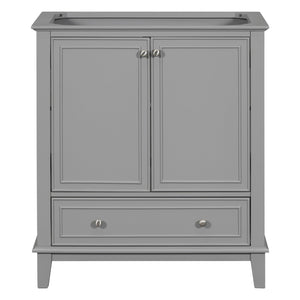 English Elm 30" Bathroom Vanity Base Only Modern Freestanding Cabinet with Doors Drawer Solid Wood MDF Frame, Paint Finish Grey WF306250AAE