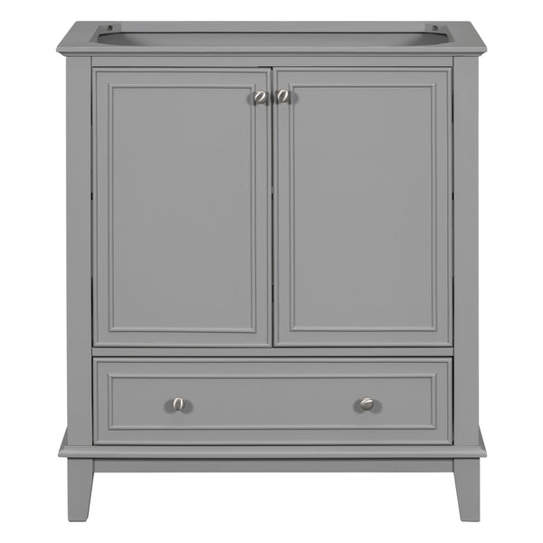 English Elm 30" Bathroom Vanity Base Only Modern Freestanding Cabinet with Doors Drawer Solid Wood MDF Frame, Paint Finish Grey WF306250AAE
