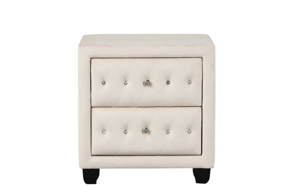 English Elm Hazel Glamorous 5Pc Queen Vanity Bedroom Set With Usb Ports, Velvet Upholstery & Ample Storage B009S02077