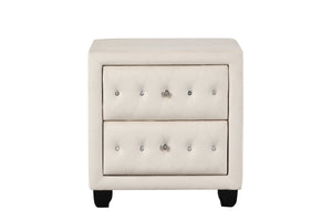 English Elm Sophia Crystal Tufted 5-Piece King Bedroom Set In Cream - Glamorous Vanity & Storage Options Included B009S01973-GIGA