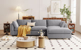 English Elm Upholstery Convertible Sectional Sofa, L Shaped Couch With Reversible Chaise