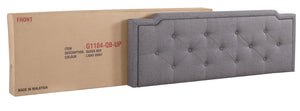 English Elm Stylish Tufted Headboard Queen Bed with Adjustable Height, Sturdy Slats & One-Box Easy Delivery Gray 5.5 L x 22.5 W x 65.5 H B078112110