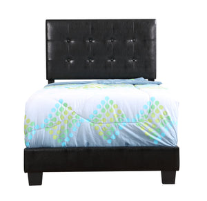 English Elm Stylish Tufted Headboard Queen Bed with Adjustable Height, Sturdy Slats & One-Box Easy Delivery Black 5.5 L x 44 W x 25 H B078112147