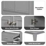 English Elm 30" Bathroom Vanity With Sink Combo, Multi-Functional Bathroom Cabinet With Doors and Drawer, Solid Frame and Mdf Board, Grey